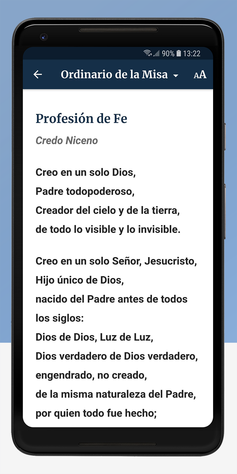 The Word Among Us Android App - Order of Mass Screen